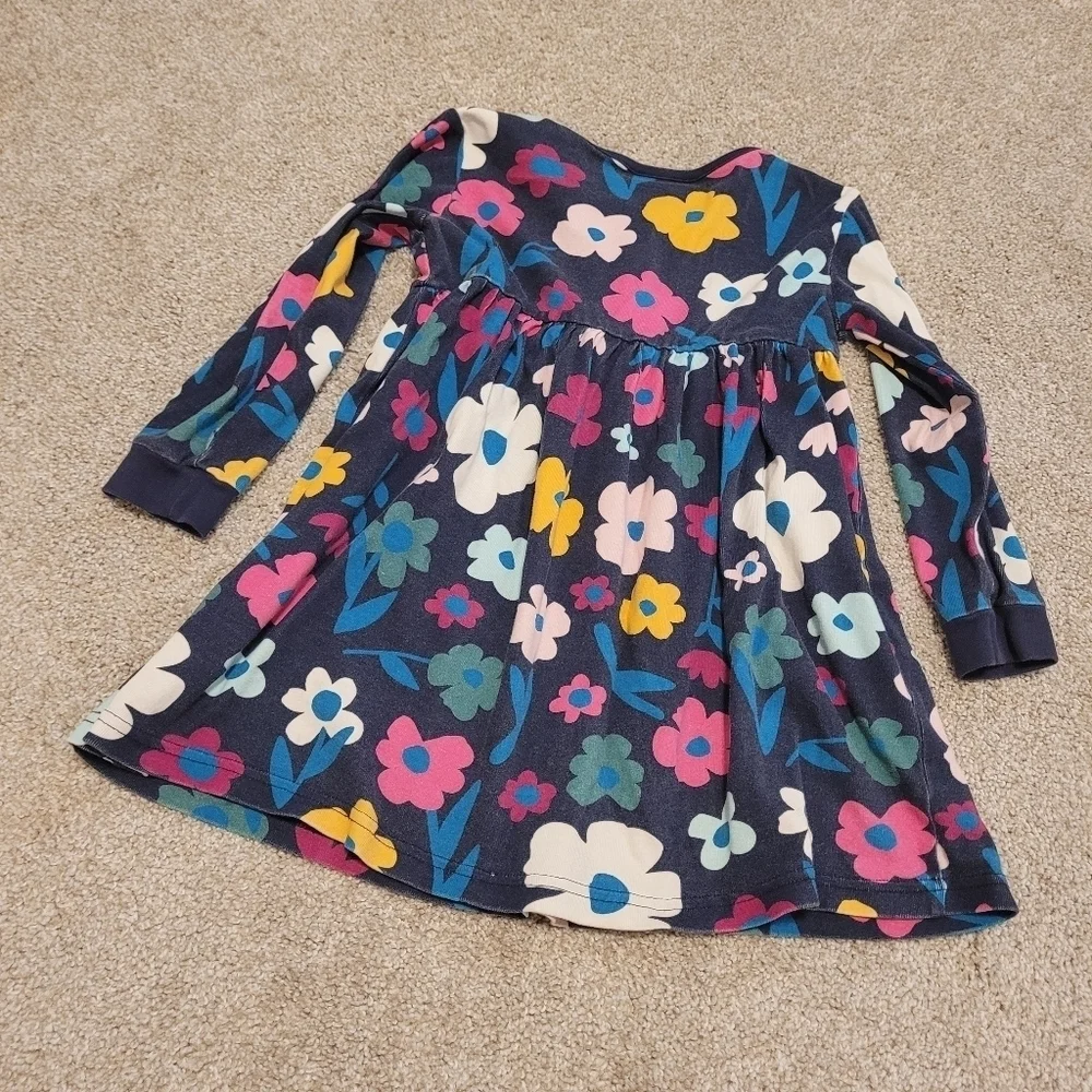 Hanna Andersson Kids Floral Colorful Long Sleeve Dress Size 5